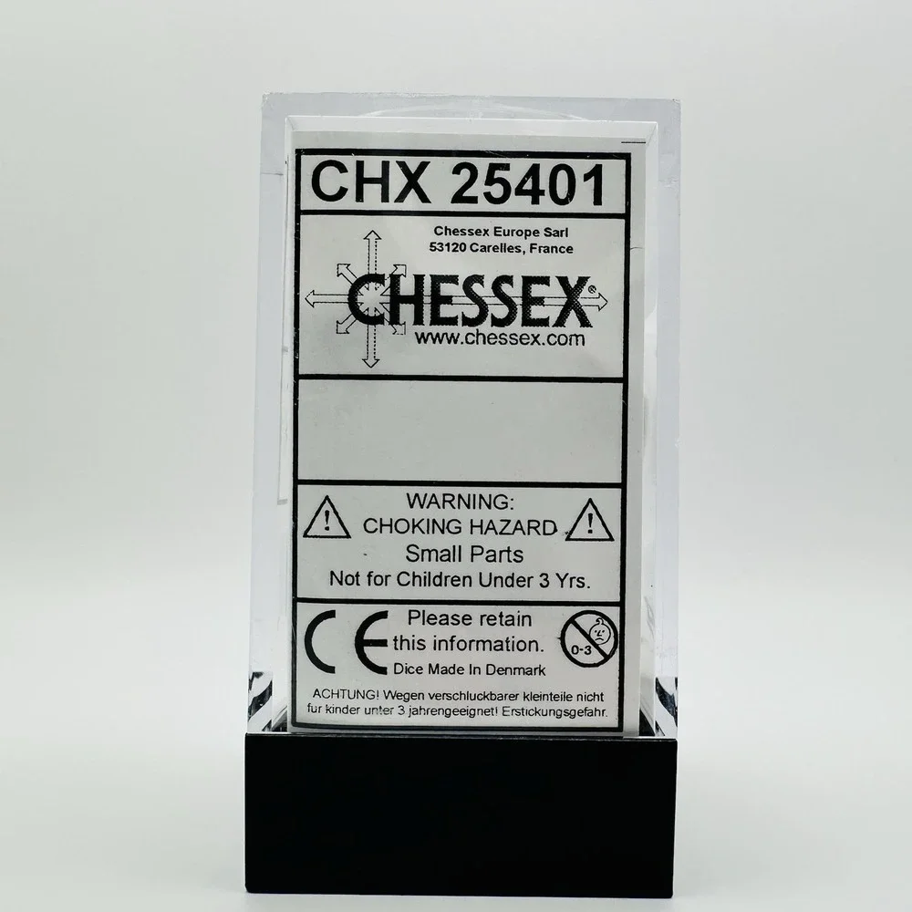 Chessex Opaque White/Black Polyhedral 7-Die Set‎ D&D New